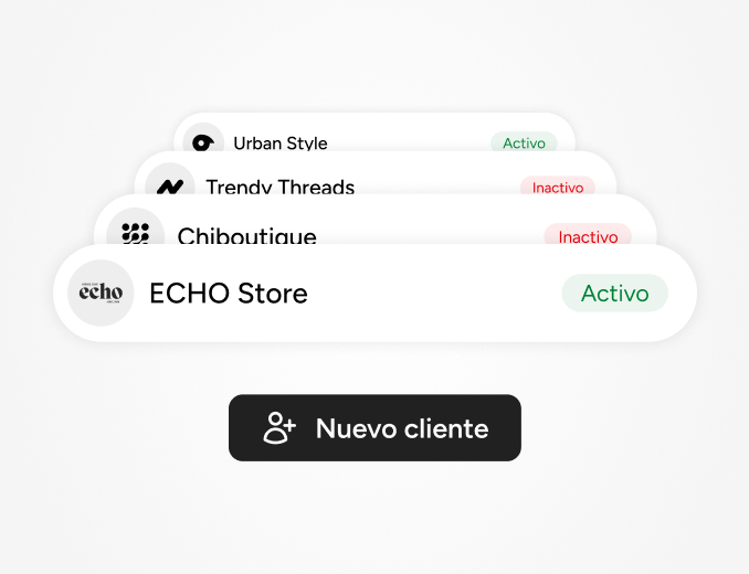 Vista de alta y gestión de nuevos clientes en Go2B