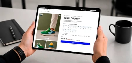 ]  Imagen de pantalla con Go2B gestionando ventanas de servicio y que se vean unas manos que la está cogiendo para hacerlo más natural con  marca ficticia
